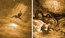 Caduta di Lucifero e il Leviatano illustrazioni di Gustave Dor&eacute;